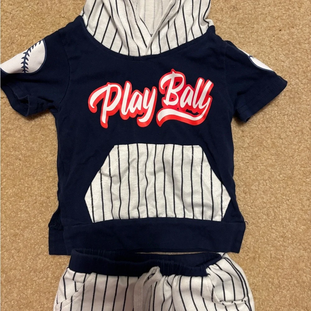 Baseball Hoodie and Shorts Set Size 12-18 Months